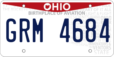 OH license plate GRM4684