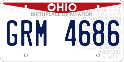 OH license plate GRM4686
