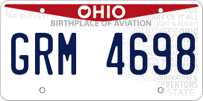 OH license plate GRM4698