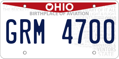 OH license plate GRM4700