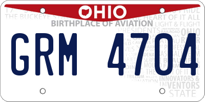 OH license plate GRM4704