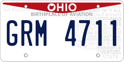 OH license plate GRM4711