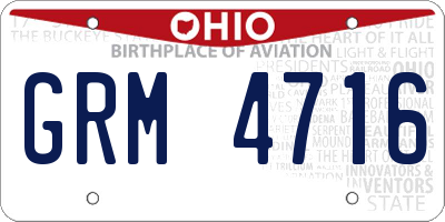 OH license plate GRM4716