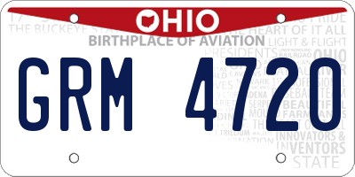 OH license plate GRM4720