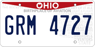 OH license plate GRM4727