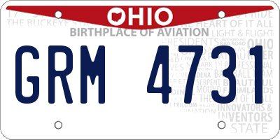 OH license plate GRM4731