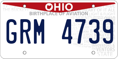 OH license plate GRM4739