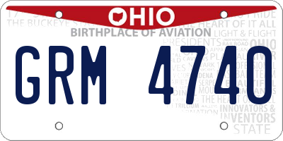 OH license plate GRM4740