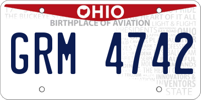 OH license plate GRM4742