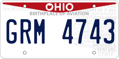 OH license plate GRM4743