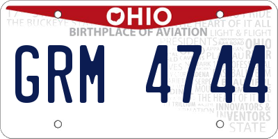 OH license plate GRM4744