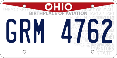 OH license plate GRM4762