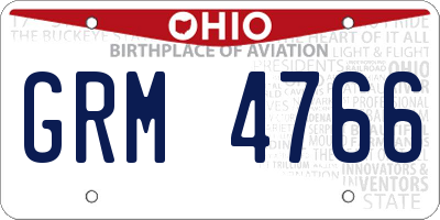 OH license plate GRM4766