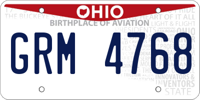 OH license plate GRM4768