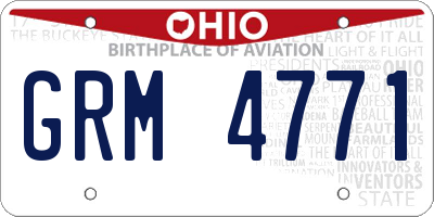 OH license plate GRM4771