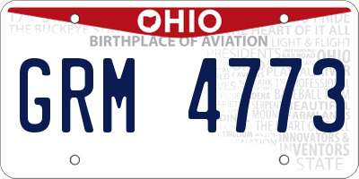 OH license plate GRM4773