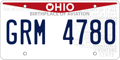 OH license plate GRM4780