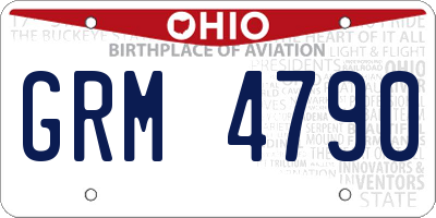 OH license plate GRM4790