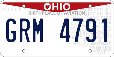 OH license plate GRM4791
