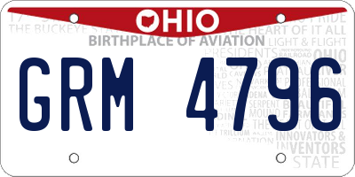 OH license plate GRM4796