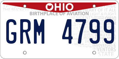 OH license plate GRM4799
