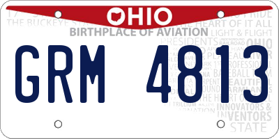 OH license plate GRM4813
