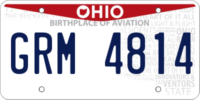 OH license plate GRM4814