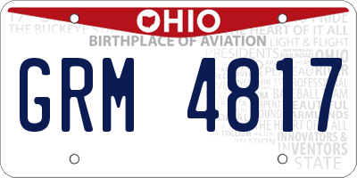 OH license plate GRM4817