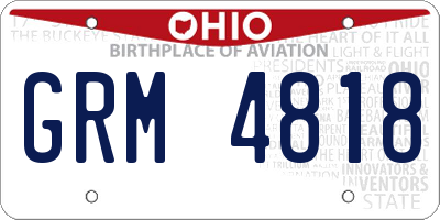 OH license plate GRM4818