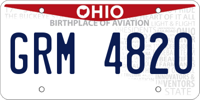 OH license plate GRM4820
