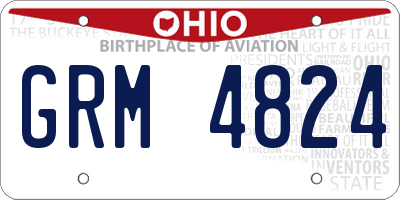 OH license plate GRM4824