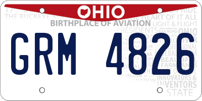 OH license plate GRM4826