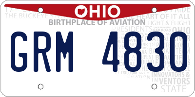 OH license plate GRM4830