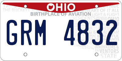 OH license plate GRM4832