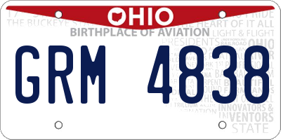 OH license plate GRM4838