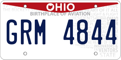 OH license plate GRM4844