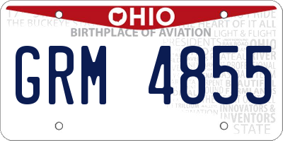 OH license plate GRM4855