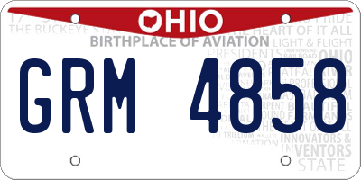OH license plate GRM4858