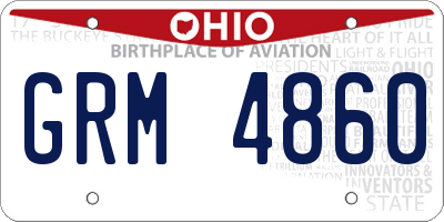 OH license plate GRM4860