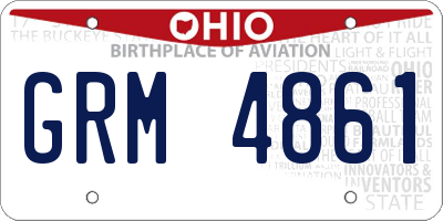 OH license plate GRM4861