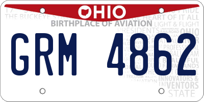 OH license plate GRM4862