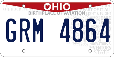 OH license plate GRM4864