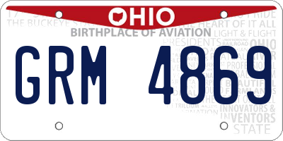 OH license plate GRM4869