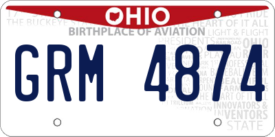 OH license plate GRM4874
