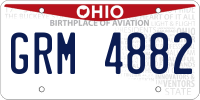 OH license plate GRM4882