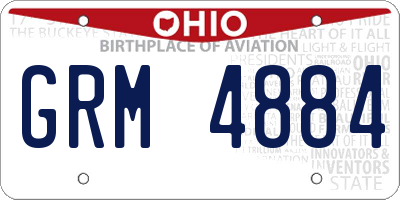 OH license plate GRM4884
