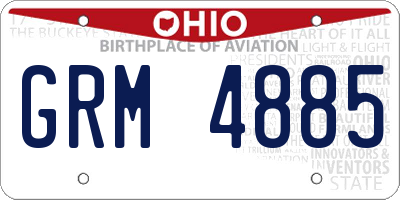 OH license plate GRM4885