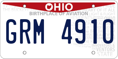 OH license plate GRM4910
