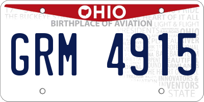 OH license plate GRM4915