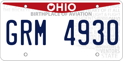 OH license plate GRM4930